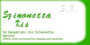szimonetta kis business card